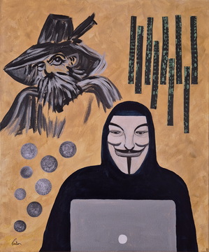 Rokovnjača, akril-platno, 50x60 cm, 2025, Antonija Pacek Tonka